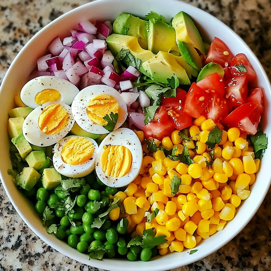 Avocado, Egg, and Corn Salad Bowl