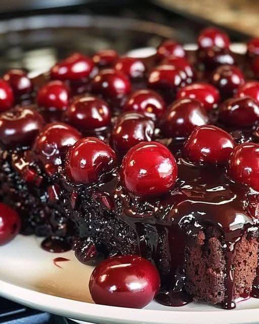 Chocolate Cherry Upside-Down Cake