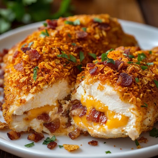 Chicken Stuffed with Cream Cheese and Bacon with Doritos: A Tasty and Delicious Recipe