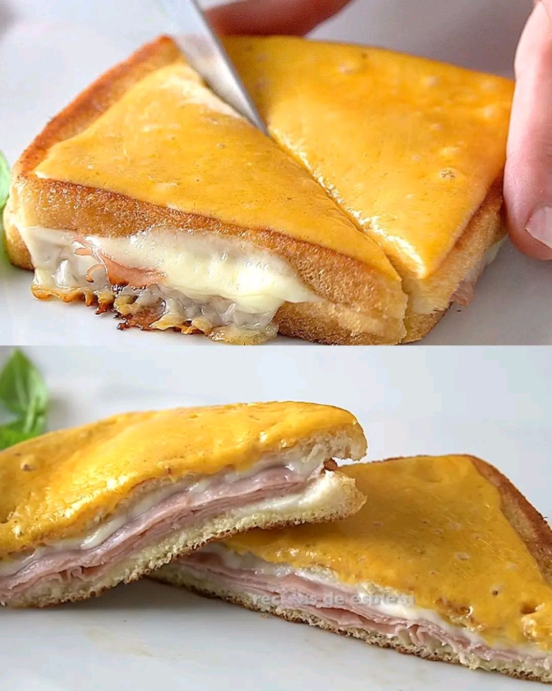 Cheesy Ham and Egg French Toast Sandwich