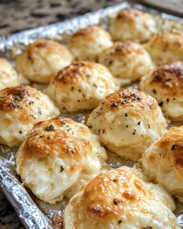 Baked Garlic Butter Cheese Bombs