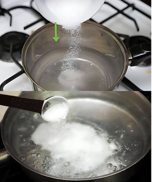 Drop a tablespoon of baking soda into a pot of boiling water: what happens?