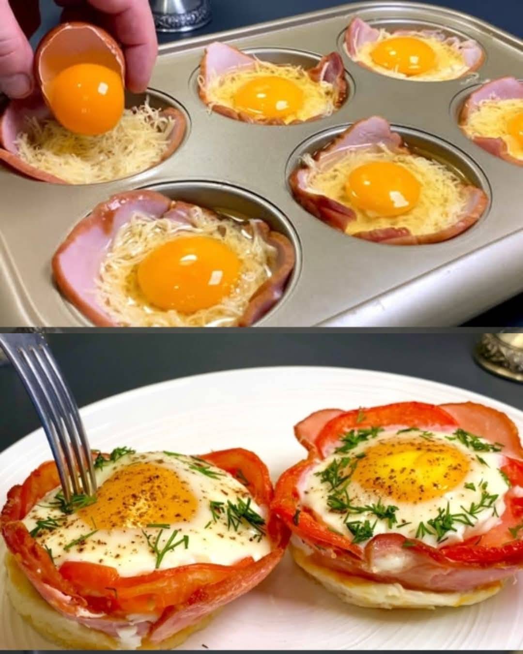 Easy and tasty Ham and Cheese Egg Cups