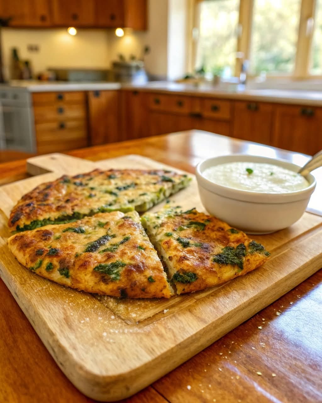 Nutritious Green Flatbread with Lentils