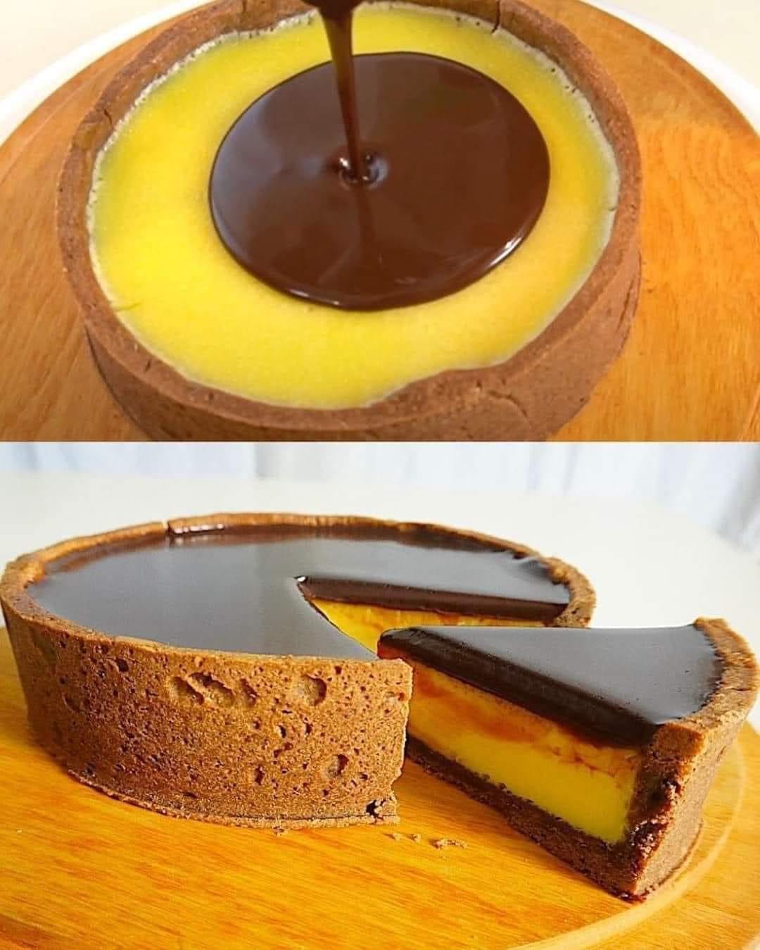 CHOCOLATE AND CUSTARD CAKE