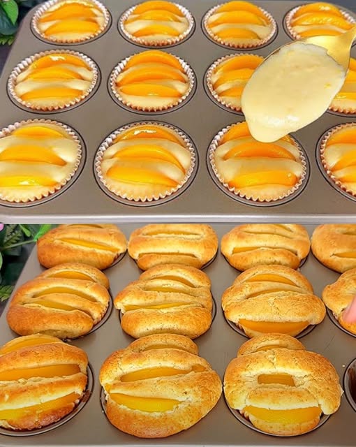 Delicious peach muffins with a hint of lemon – soft, fruity and refreshing!