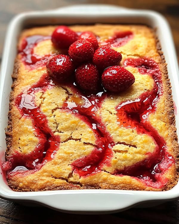 Sweet Strawberry Cornbread Delight