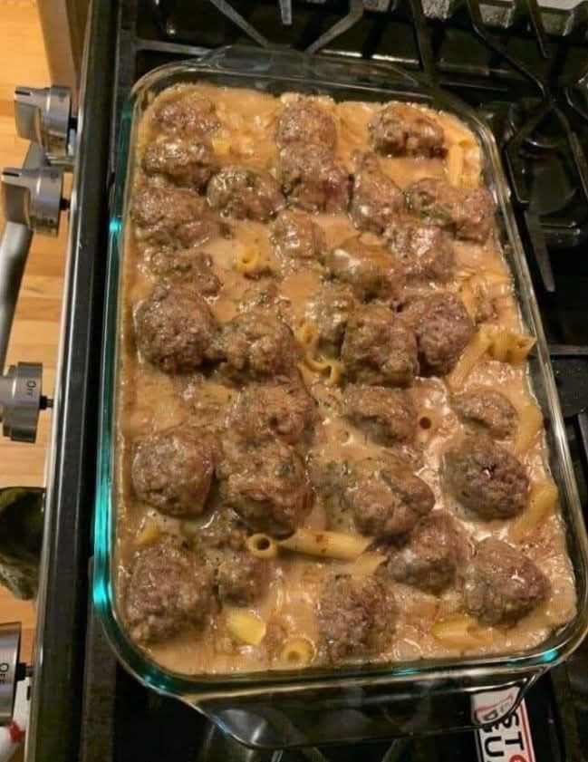 best Swedish Baked Meatballs with Noodles