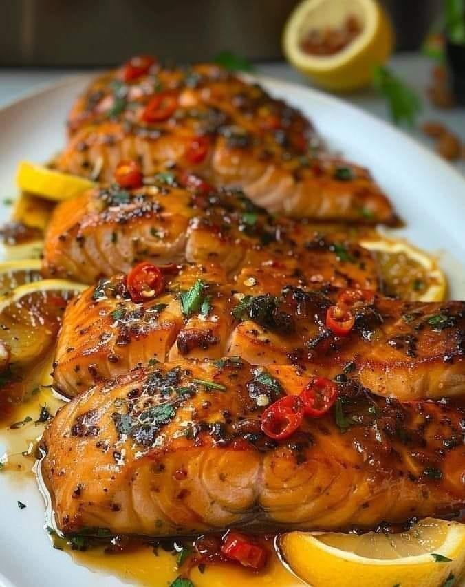 Flame-Kissed Jerk Salmon and Honey Glaze