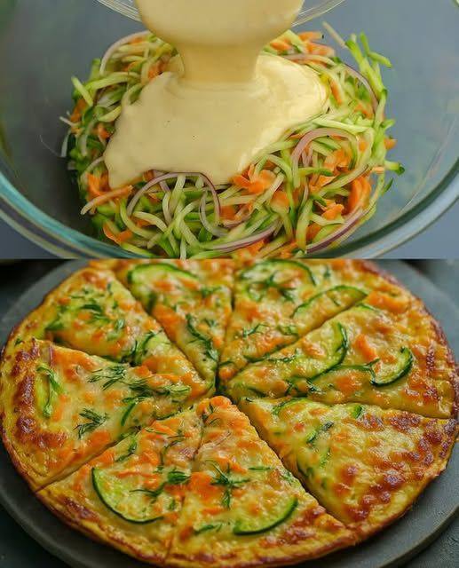 Zucchini & Carrot Veggie Pizza (Crustless)